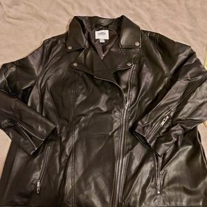 Faux leather moto jacket